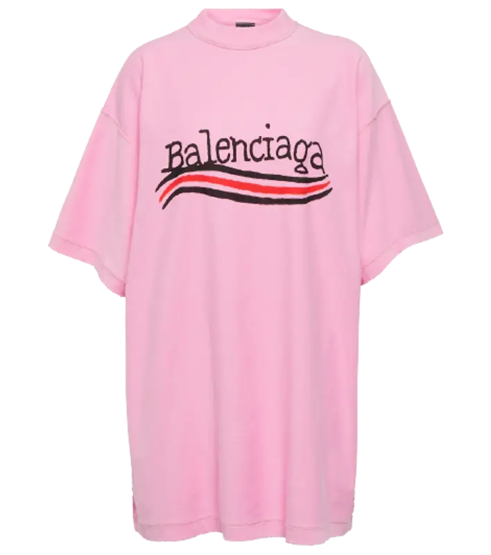 Balenciaga Pink Logo Cotton Jersey T-Shirt $825