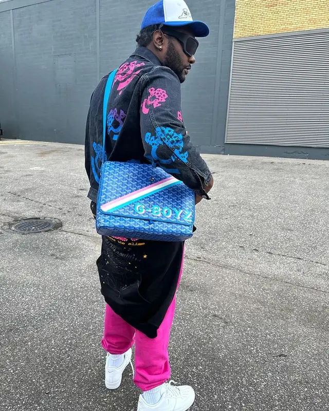Peezy outfit in Denim Tears, Spider Worldwide, and Bstroy, 2023