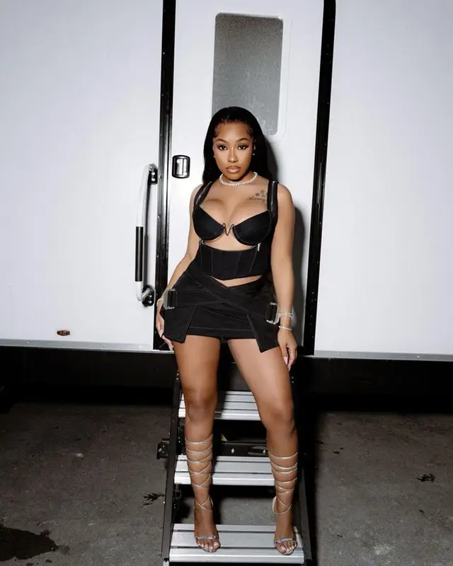 Yung Miami outfit in Dion Lee and Piferi, 2023