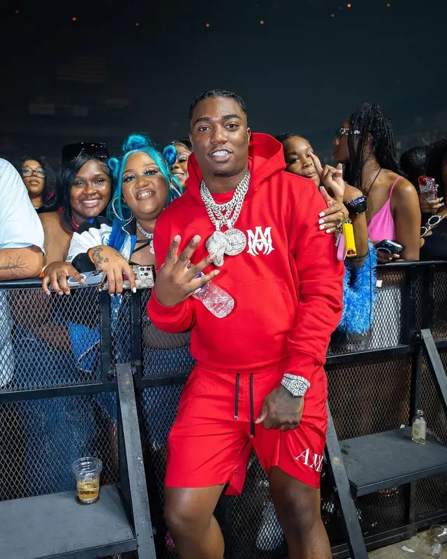 Fredo Bang outfit in Amiri and Wes Lang, 2023