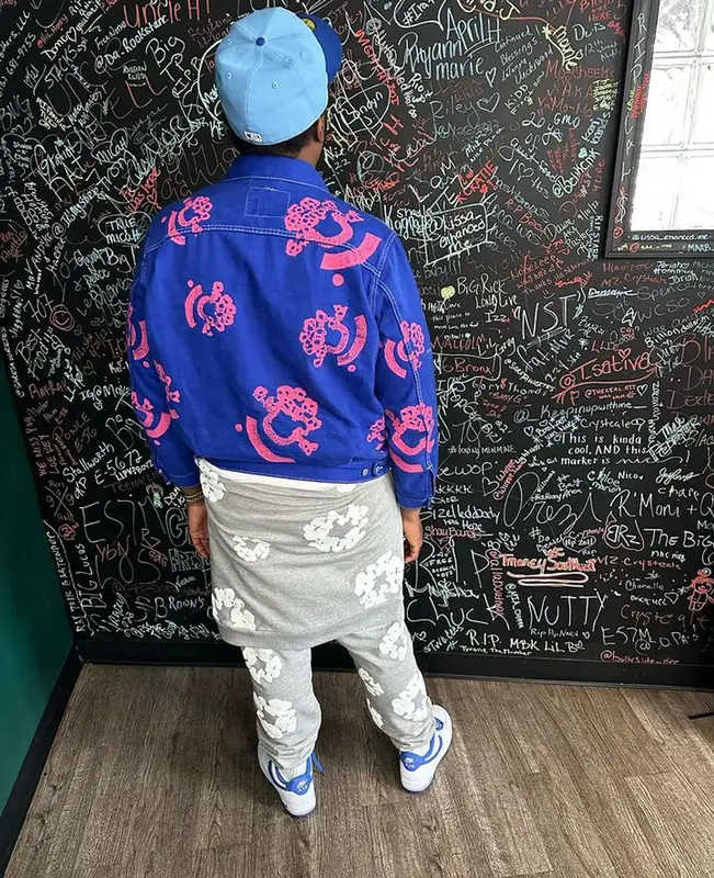 Peezy outfit in Denim Tears, New Era, and Bstroy, 2023