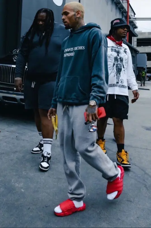 Chris Brown outfit in Enfants Riches Deprimes, Nike, and The Auracles, 2023