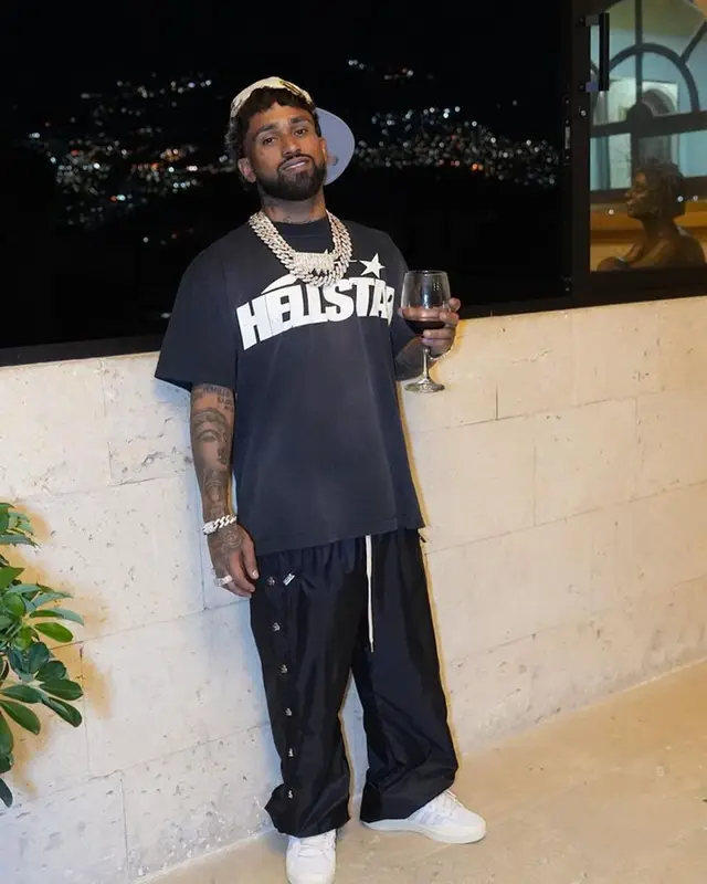 Bryant Mayers outfit in Hellstar, Adidas, and Bad Bunny Merch, 2023