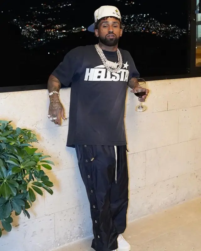 Bryant Mayers outfit in Hellstar, Adidas, and Bad Bunny Merch, 2023