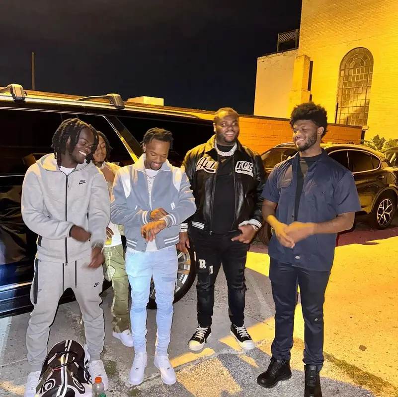 Tee Grizzley outfit in Avirex, Amiri, and Rick Owens, 2023