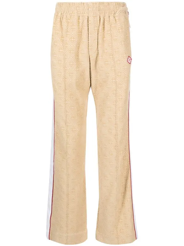 Casablanca Brown Monogram-jacquard Velour Track Pants $700