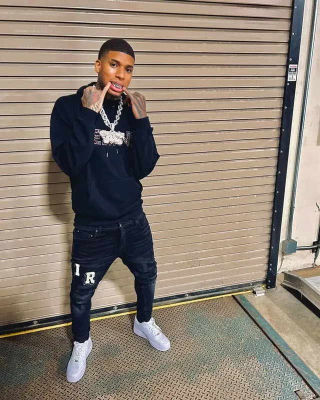 NLE Choppa outfit in Celine, Amiri, and Nike, 2023