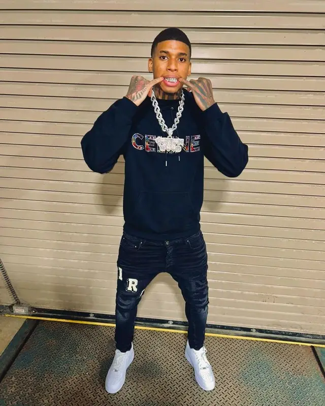 NLE Choppa outfit in Celine, Amiri, and Nike, 2023