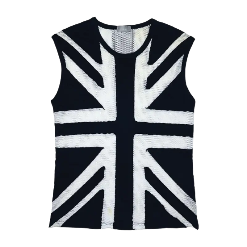 Dior 2006 ‘Union Jack’ Mesh Tank Top $420
