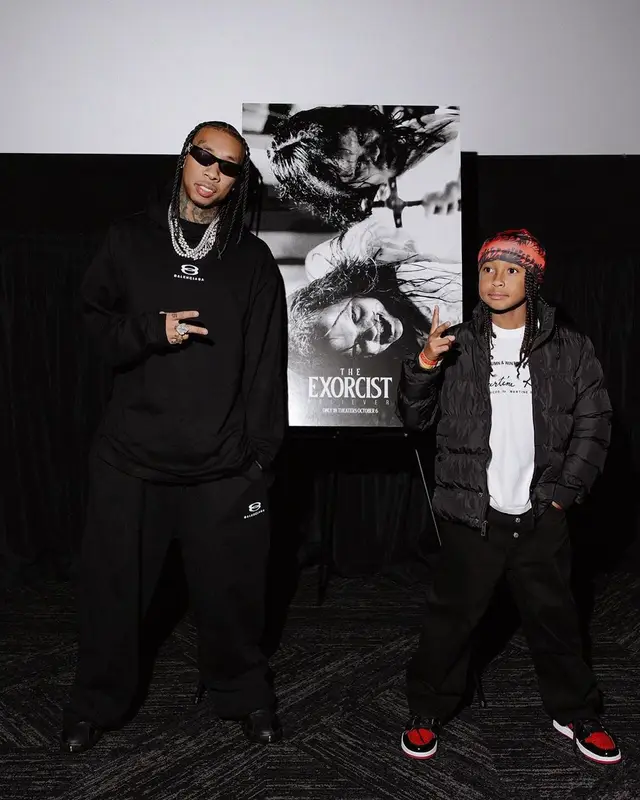 Tyga outfit in Balenciaga, Jordan, and Givenchy, 2023