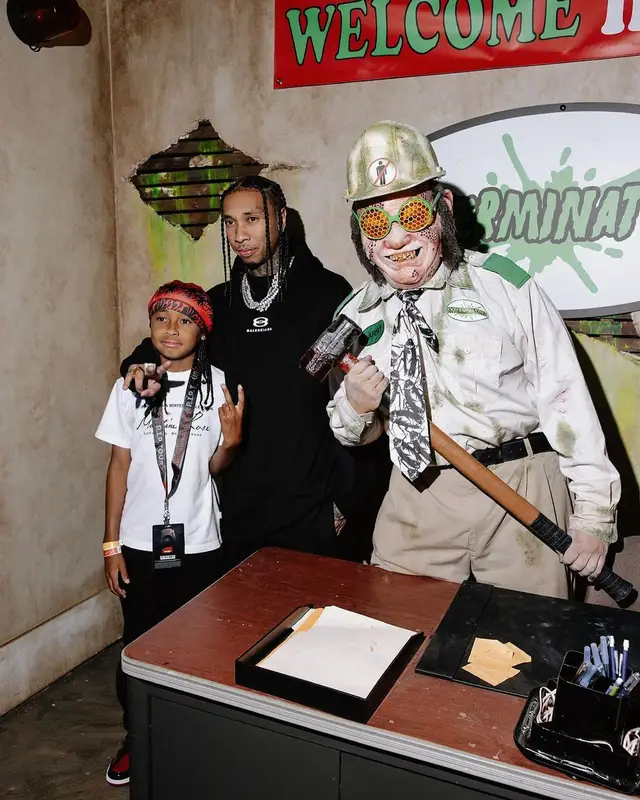 Tyga outfit in Balenciaga, Jordan, and Givenchy, 2023