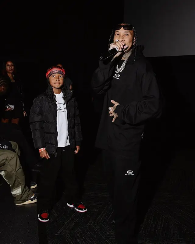 Tyga outfit in Balenciaga, Jordan, and Givenchy, 2023