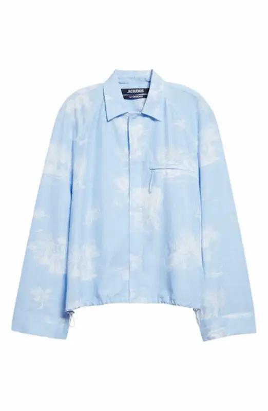 Jacquemus Blue La Chemise Criollo Gingham Toile Shirt $706