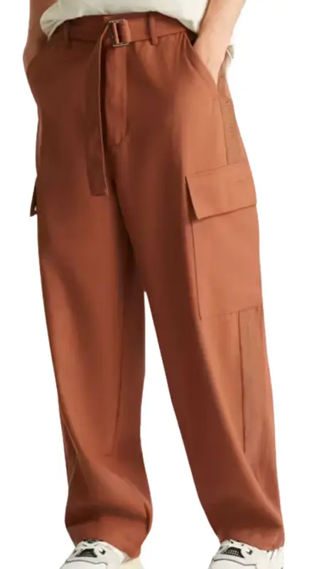 Tommy Hilfiger Pumpkin Paradise Wide Leg Belted Cargo Trousers $299
