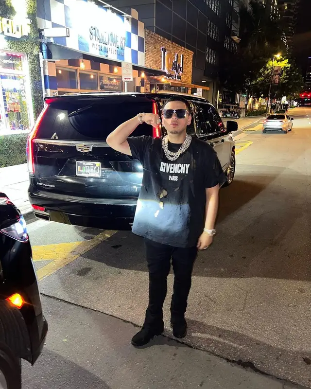Jesus Ortiz Paz outfit in Givenchy, Timberland, and Louis Vuitton, 2023