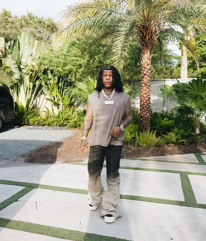Rylo Rodriguez outfit in Rick Owens and Champion, 2023
