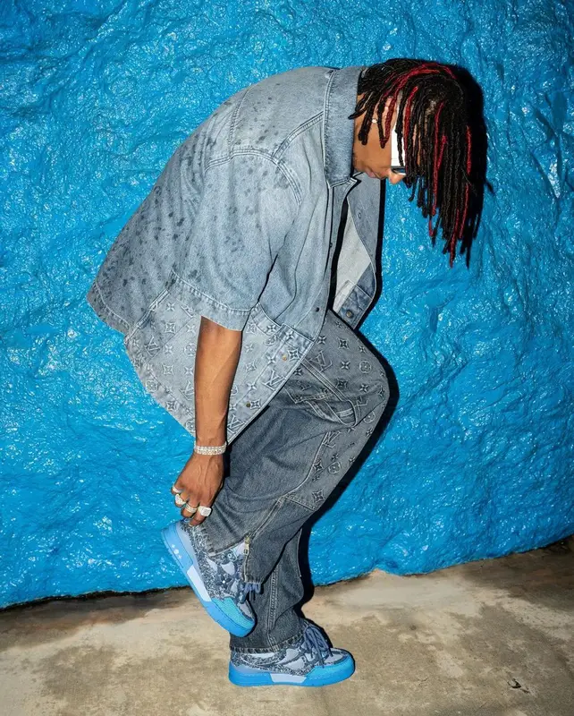 Michael Olise outfit in Louis Vuitton, 2023