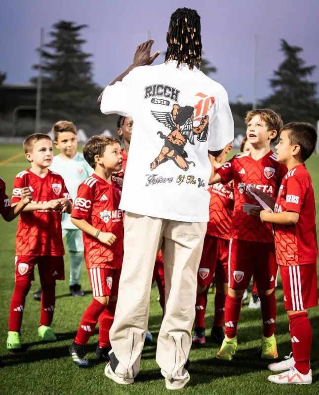 Eduardo Camavinga outfit in Ricchezza Forever, Jordan, and Nike, 2023