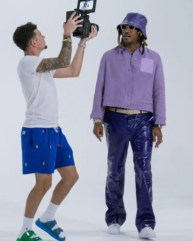 Future outfit in Loewe, Nike, and Bottega Veneta, 2023
