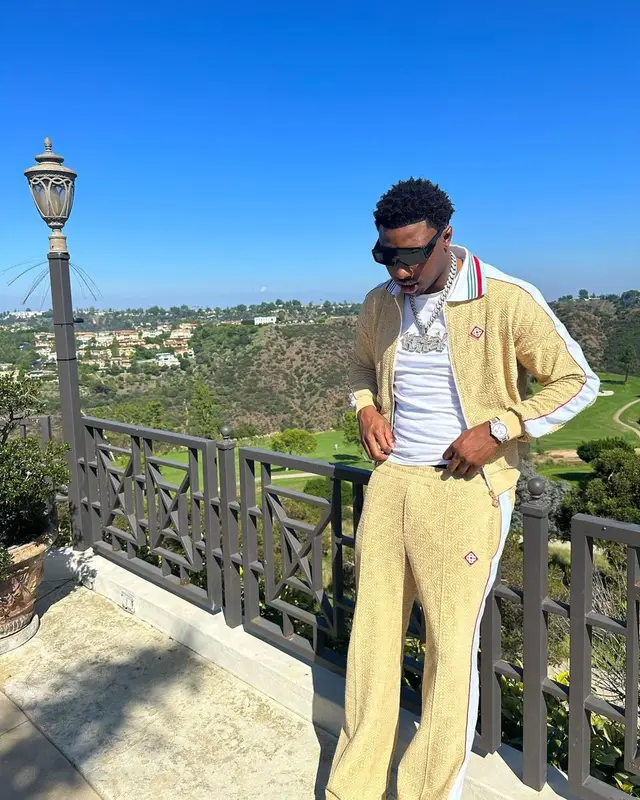 Rob49 outfit in Casablanca and Nike, 2023