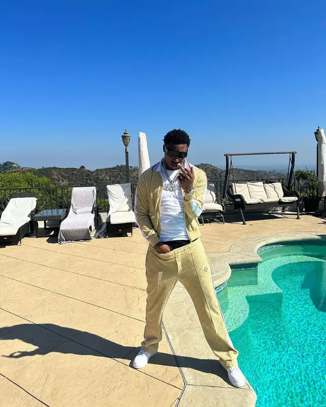 Rob49 outfit in Casablanca and Nike, 2023