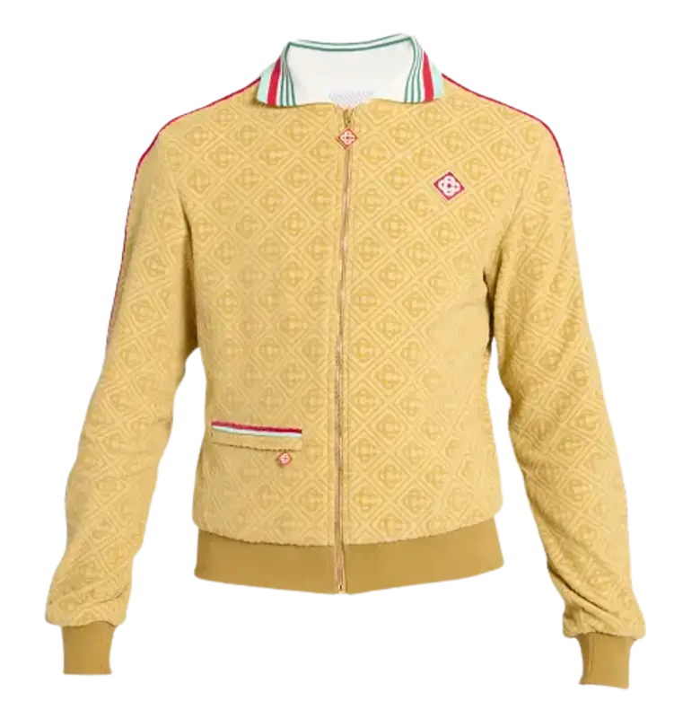 Casablanca Allover Monogram Velvet Track Jacket $1180