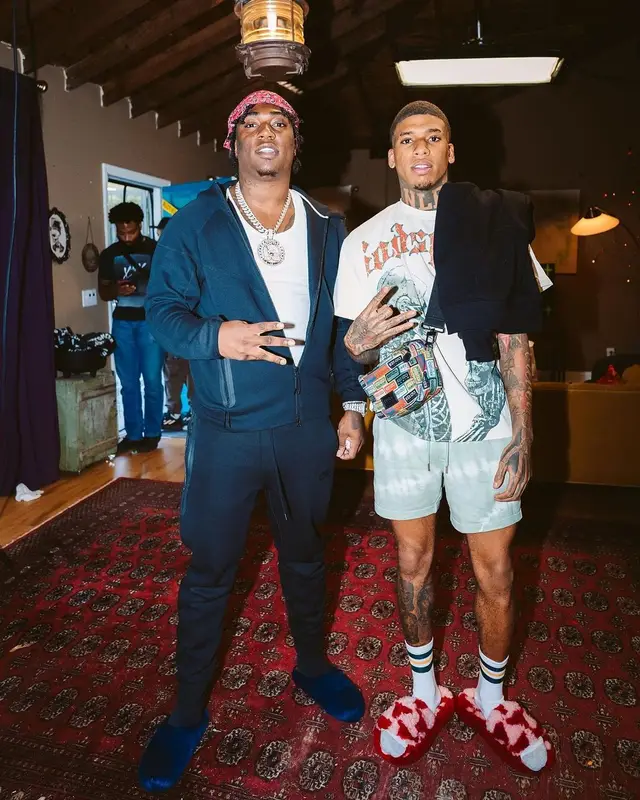 Fredo Bang outfit in Nike and Marni, 2023