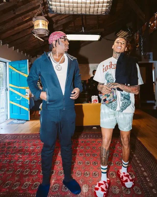 NLE Choppa outfit in Godspeed, Kenzo, and Bottega Veneta, 2023