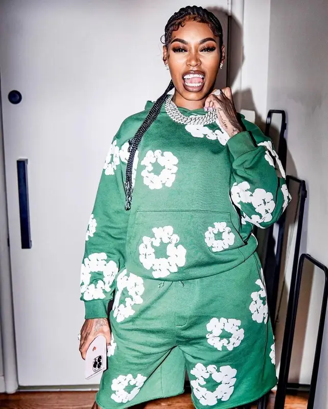 Asian Doll outfit in Denim Tears and Rick Owens, 2023