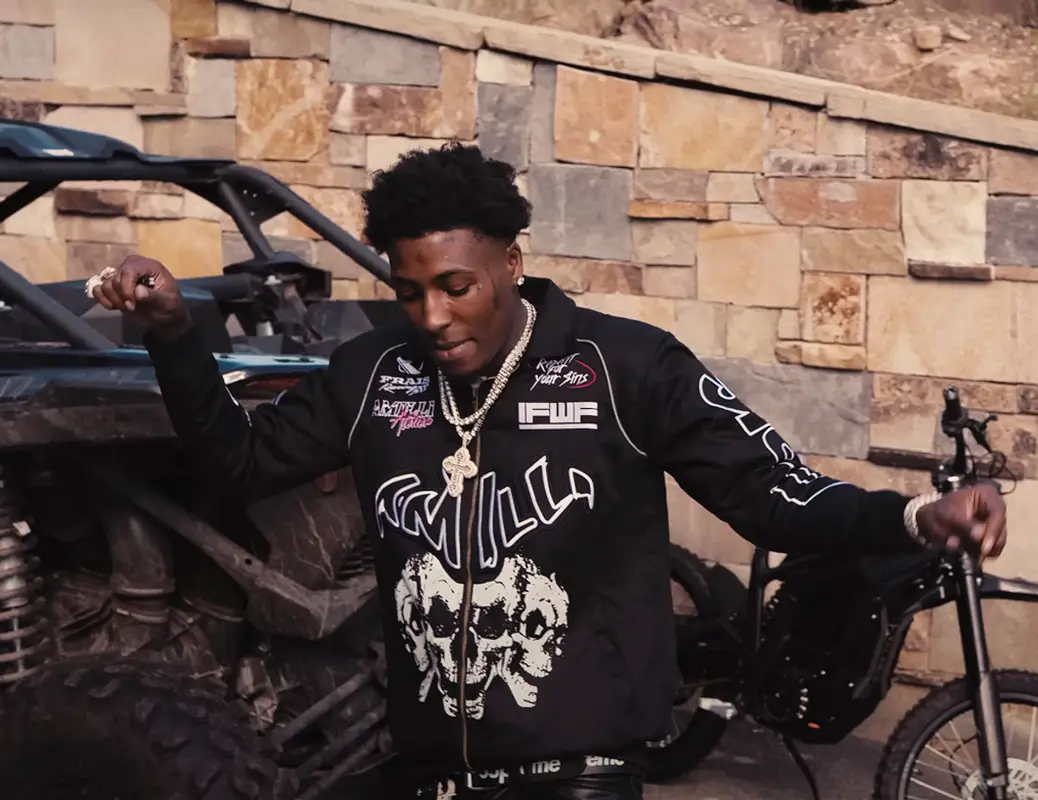 NBA YoungBoy outfit in Amilli Atelier and Frais, 2023