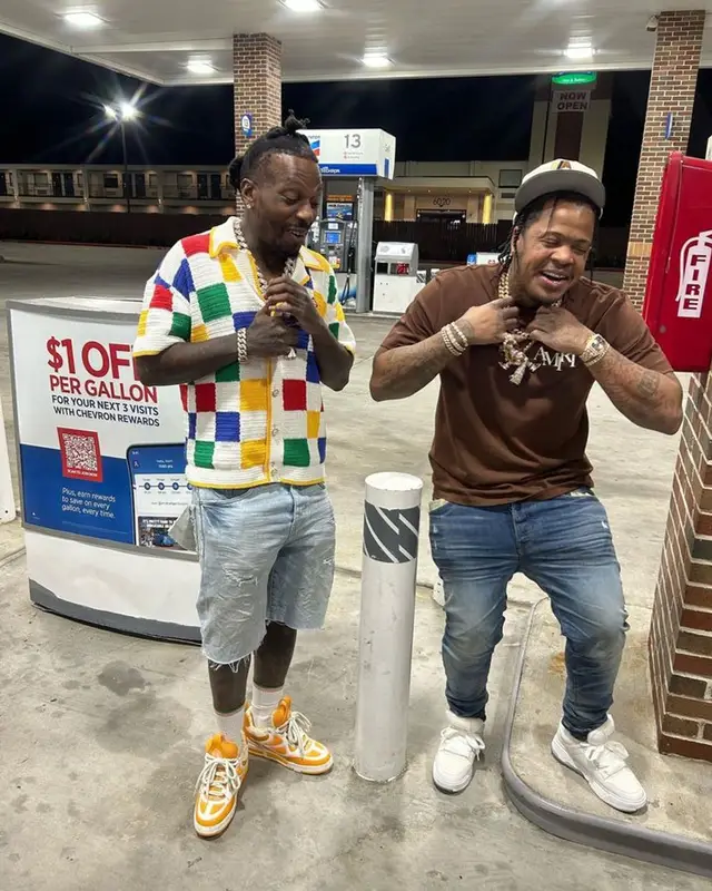 Sauce Walka outfit in Casablanca, Purple Brand, and Louis Vuitton, 2023