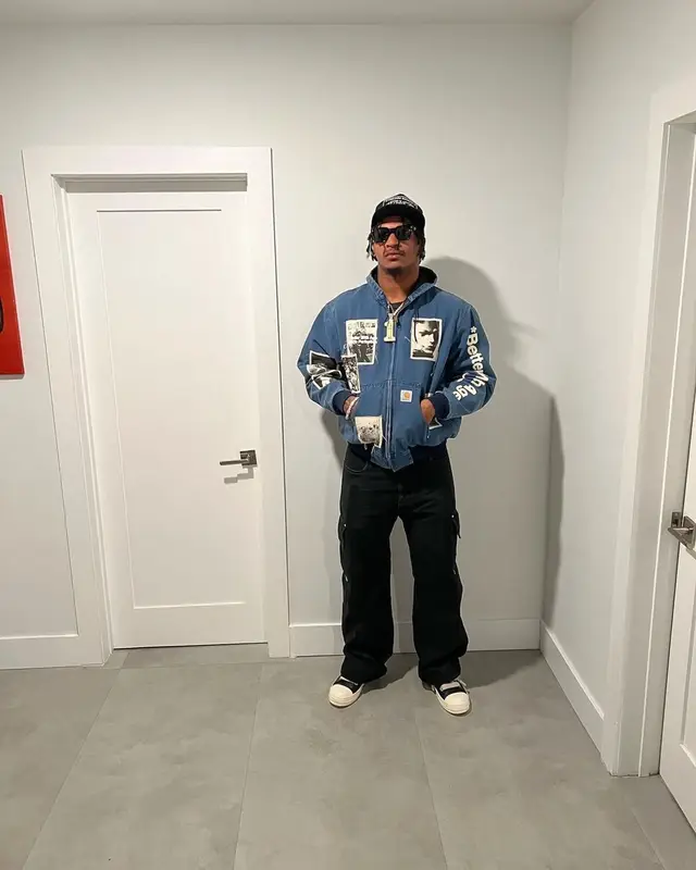 Ja'Marr Chase outfit in 1017 Alyx 9SM, Rick Owens, and Chrome Hearts, 2023