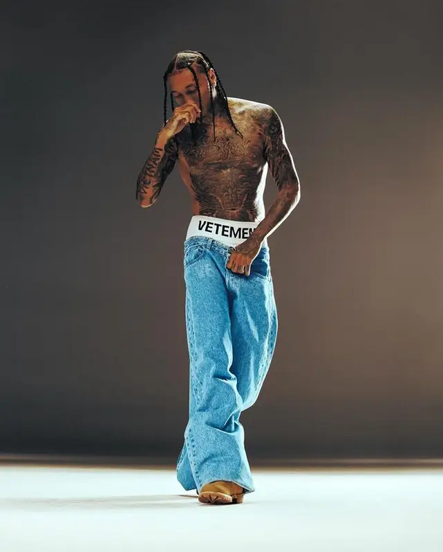 Tyga outfit in Vetements, Timberland, and Bottega Veneta, 2023