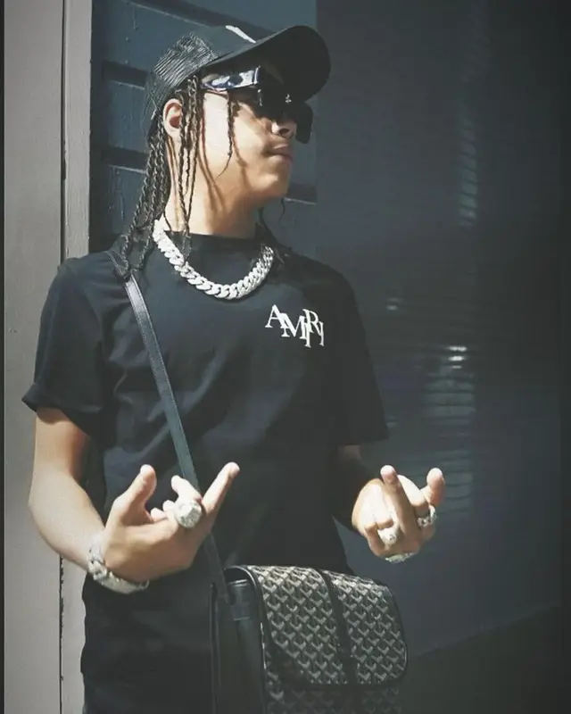 SugarHill Ddot outfit in Goyard, Louis Vuitton, and Amiri, 2023
