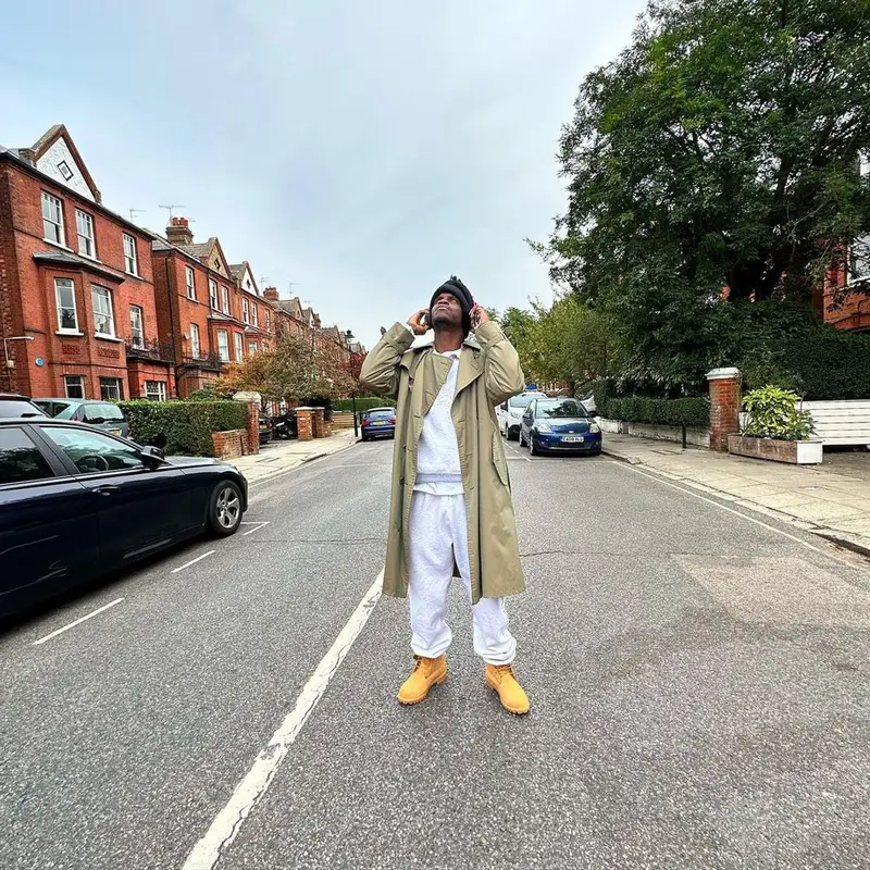 ASAP Nast outfit in Burberry, Places + Faces, and Beats by Dre, 2023