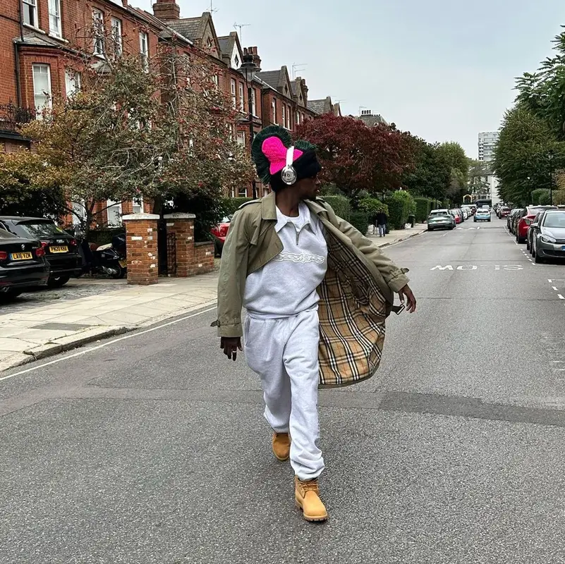 ASAP Nast outfit in Burberry, Places + Faces, and Beats by Dre, 2023