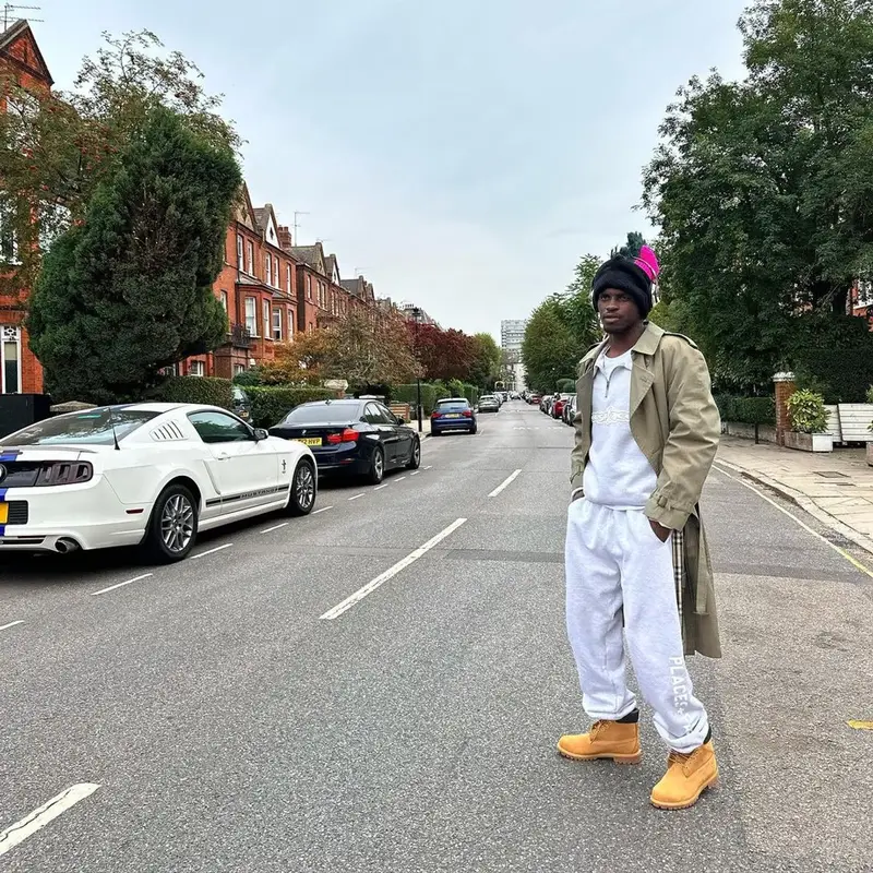 ASAP Nast outfit in Burberry, Places + Faces, and Beats by Dre, 2023