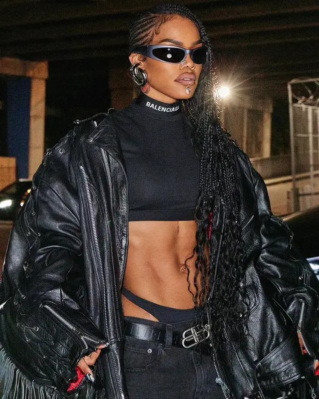 Teyana Taylor outfit in Balenciaga, 2023