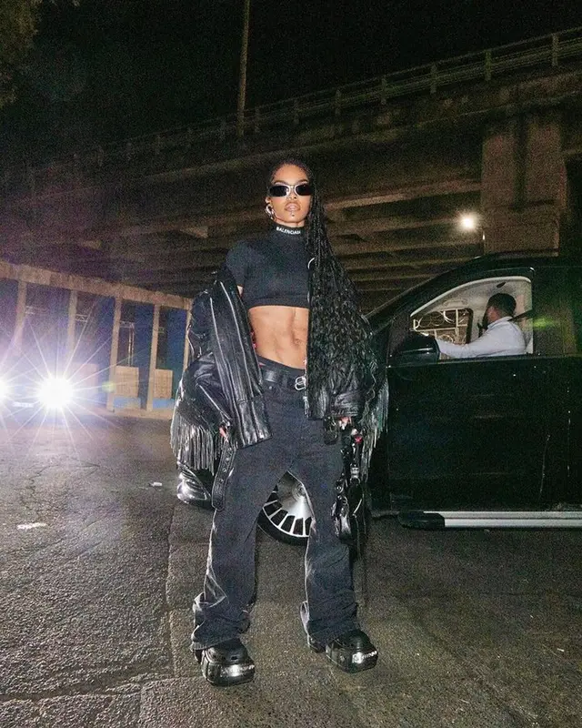 Teyana Taylor outfit in Balenciaga, 2023