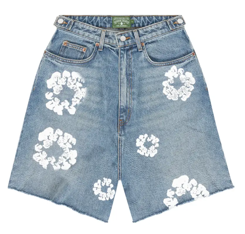 Denim Tears The Cotton Wreath Jean Shorts $600