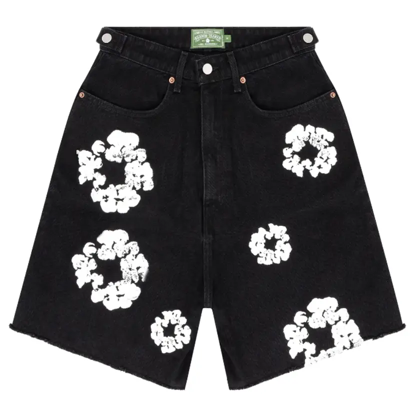 Denim Tears Black The Cotton Wreath Jean Shorts $220