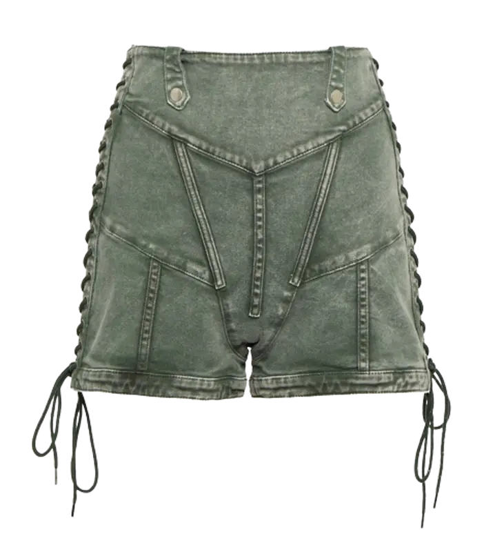 Jean Paul Gaultier Green Knwls Edition Denim Shorts $700