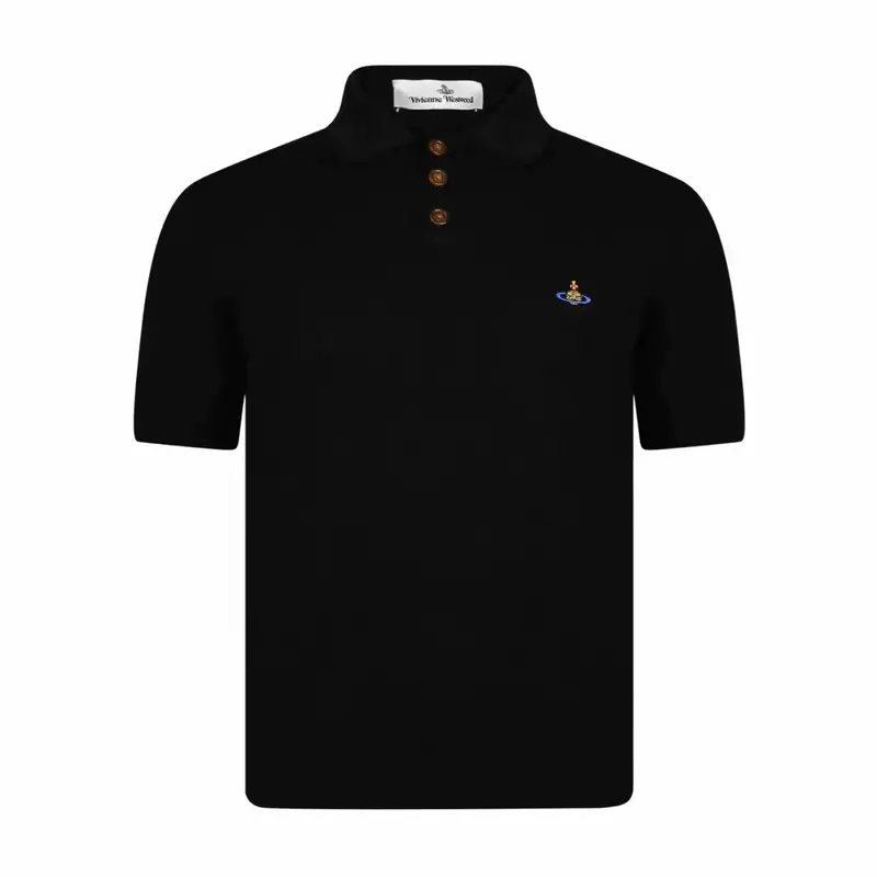 Vivienne Westwood Black Knitted Polo Shirt $300