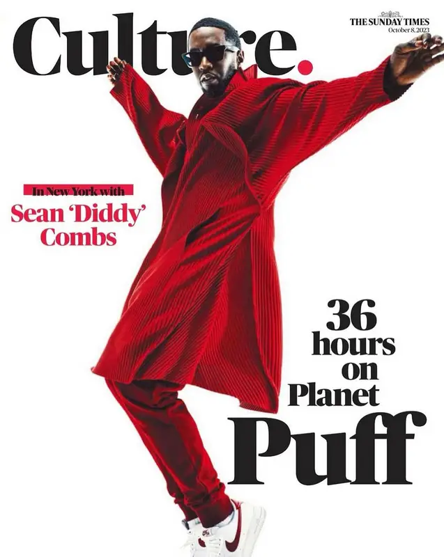 Diddy outfit in Issey Miyake, Dolce & Gabbana, and Bottega Veneta, 2023