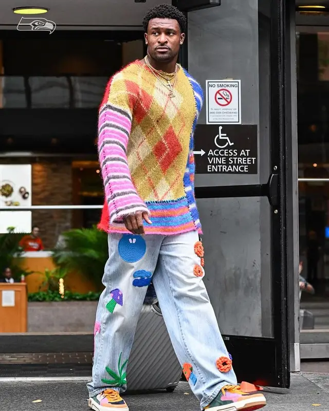 DK Metcalf outfit in Marni, Nahmias, and Christian Louboutin, 2023