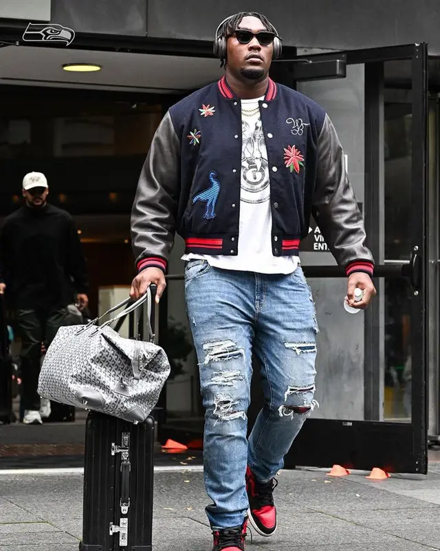 Charles Cross outfit in Wales Bonner, Gallery Dept., and Goyard, 2023