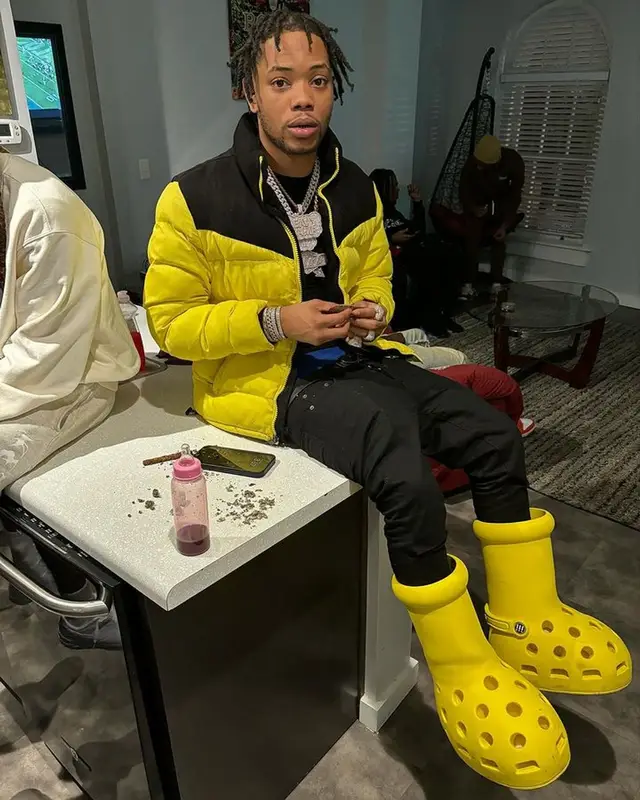 Lil Migo outfit in Valabasas, Crocs, and Dior, 2023