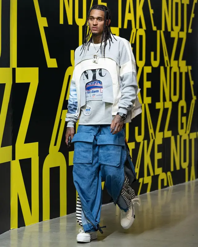 Jordan Clarkson outfit in Who Decides War, Greg Lauren, and Converse, 2023