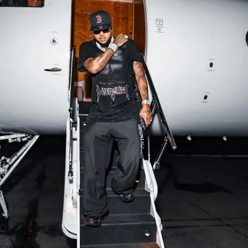Mazi Vs outfit in Balenciaga, Gucci, and New Era, 2023