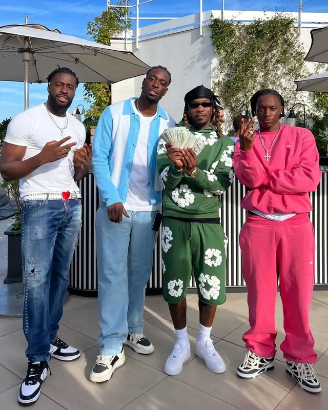 Offset outfit in Denim Tears and Nike, 2023